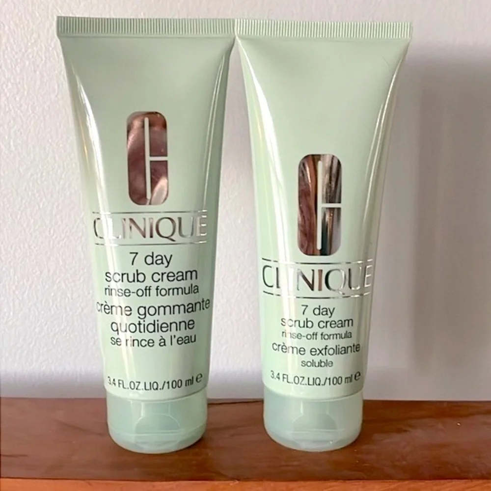 Brand New Set of 2 Clinique 7 Day Scrub Cream Rinse-Off Formula Exfoliant Polish
